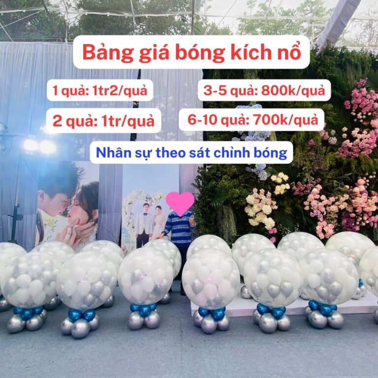Bảng giá làm bóng kích nổ đám cưới